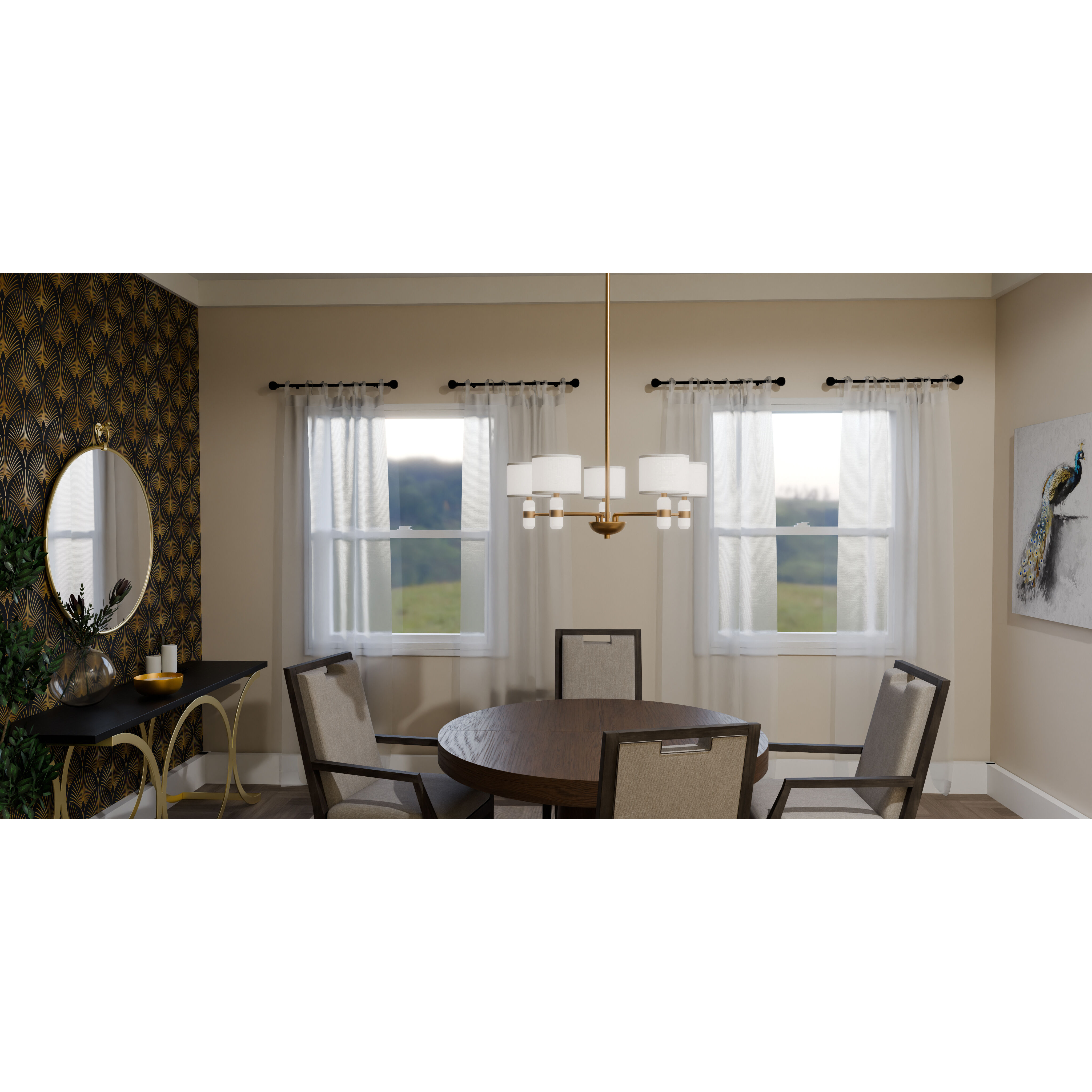 Kimberly 5 Light 30 inch Brushed Weathered Brass Chandelier Ceiling Light