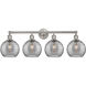 Edison Athens Deco Swirl 4 Light 35 inch Satin Nickel Bath Vanity Light Wall Light