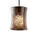 Fusion 1 Light 4 inch Brushed Nickel Pendant Ceiling Light in Cord, Mercury Glass, Hourglass, Incandescent