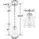 Voss 1 Light 5.75 inch Polished Nickel Semi Flush Ceiling Light