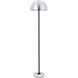 Forte 63 inch 40 watt Brushed Nickel and Black with White Marble Floor lamp Portable Light in Burnished Nickel