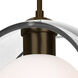 Mana LED Bronze Cord Pendant Ceiling Light in Clear/Opal Glass