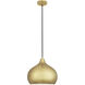 Dal 1 Light 14 inch Modern Brass Pendant Ceiling Light