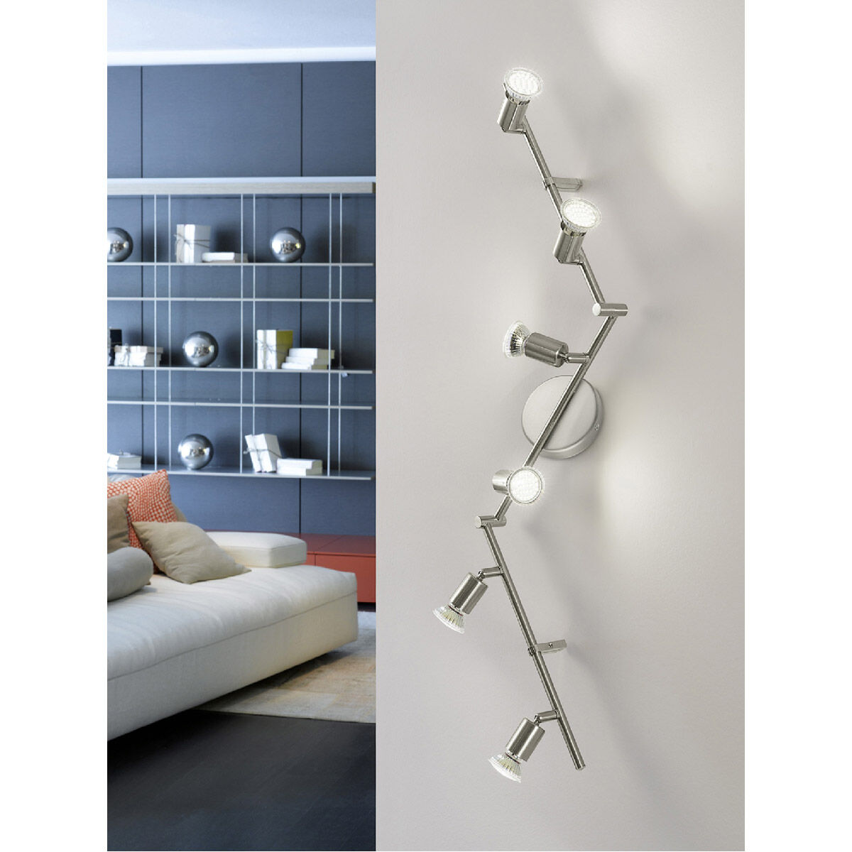Buzz 6 Light 120 Matte Nickel Track Light Ceiling Light