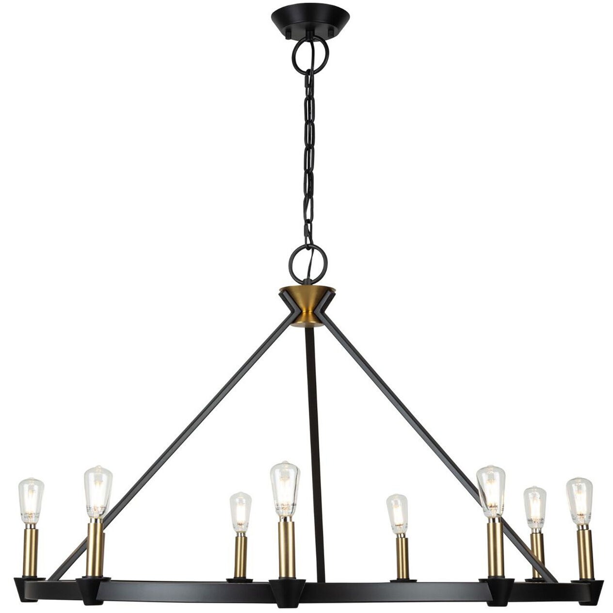 Notting Hill LED 36 inch Black and Brushed Brass Chandelier Ceiling Light