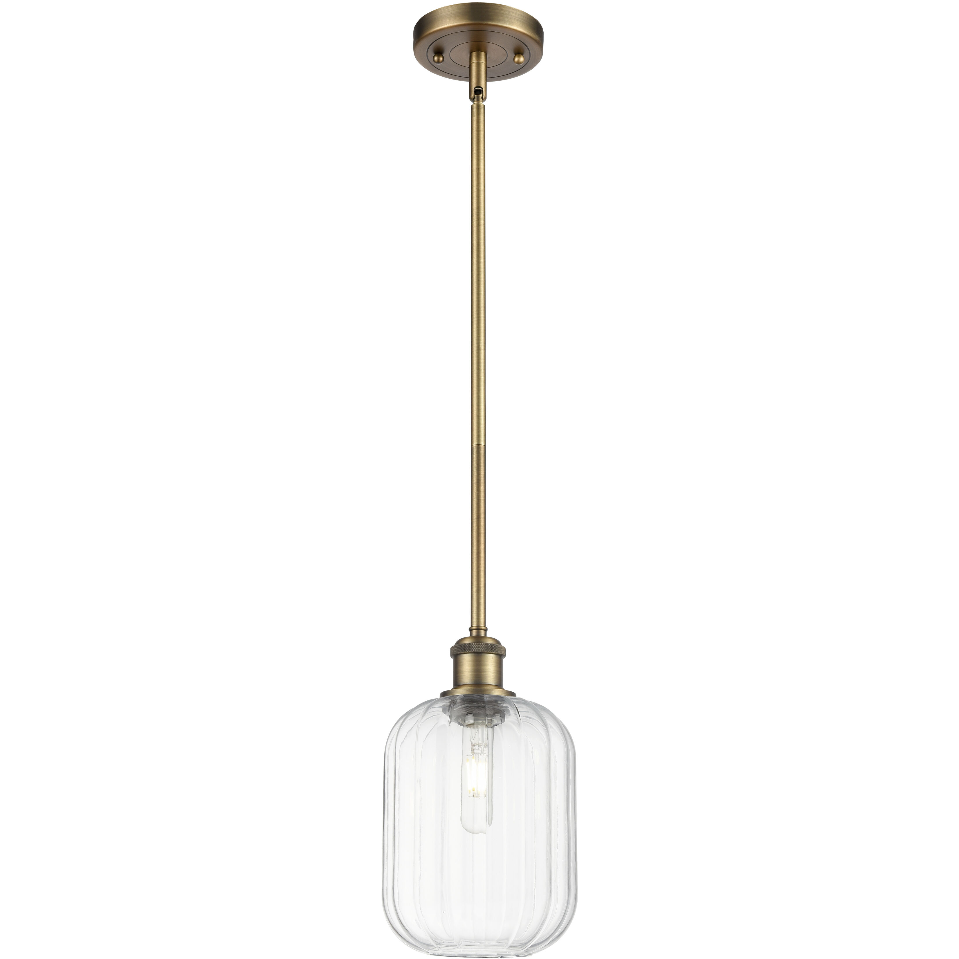 Ballston Preston 1 Light 6.75 inch Brushed Brass Mini Pendant Ceiling Light in Clear