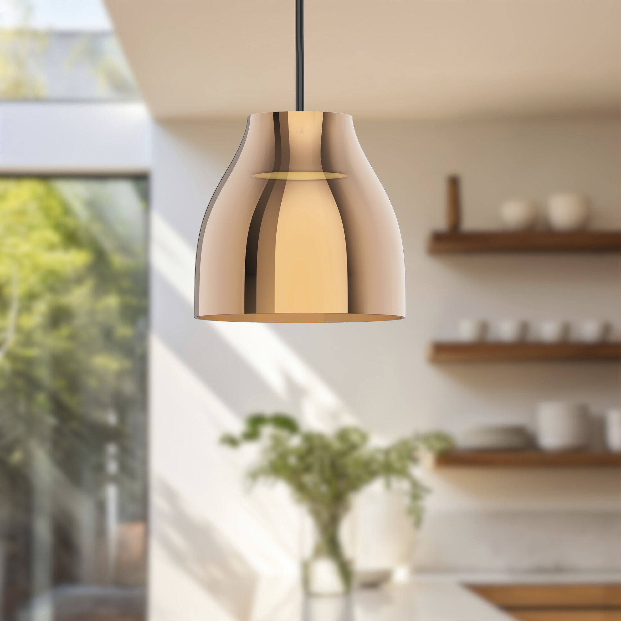 Trinity Pendant Ceiling Light in Copper Glass