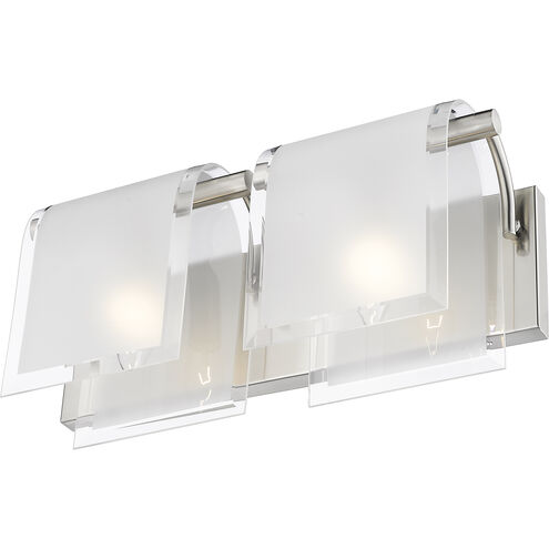 Zephyr 2 Light 15.33 inch Brushed Nickel Vanity Wall Light