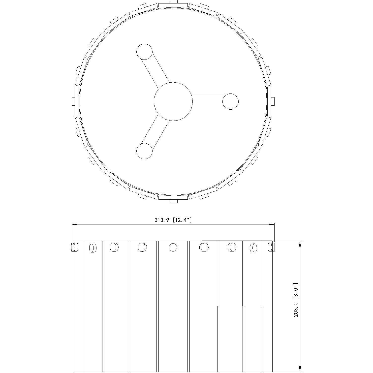 Glacier 3 Light 12.5 inch Matte Black Flush Mount Ceiling Light
