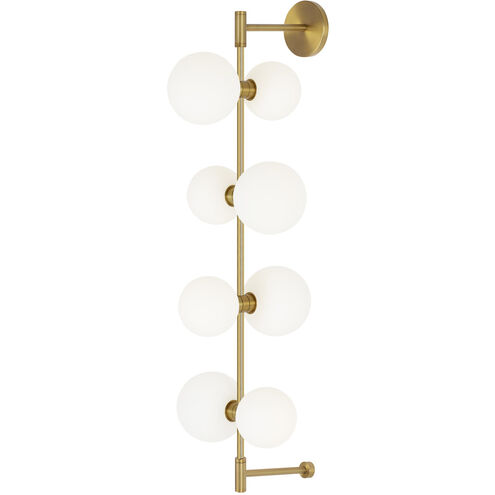 Sean Lavin ModernRail LED 12.8 inch Aged Brass Wall Light in 24V Remote Canopy, Glass Orbs, Integrated LED