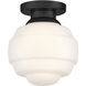 Penny 1 Light 9 inch Black Flush Mount Ceiling Light, Extra Small