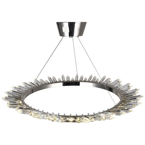 Arctic Queen LED 32 inch Polished Nickel Up Chandelier Ceiling Light