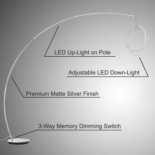 Monita 81 inch 35.00 watt Silver Arc Lamp Portable Light