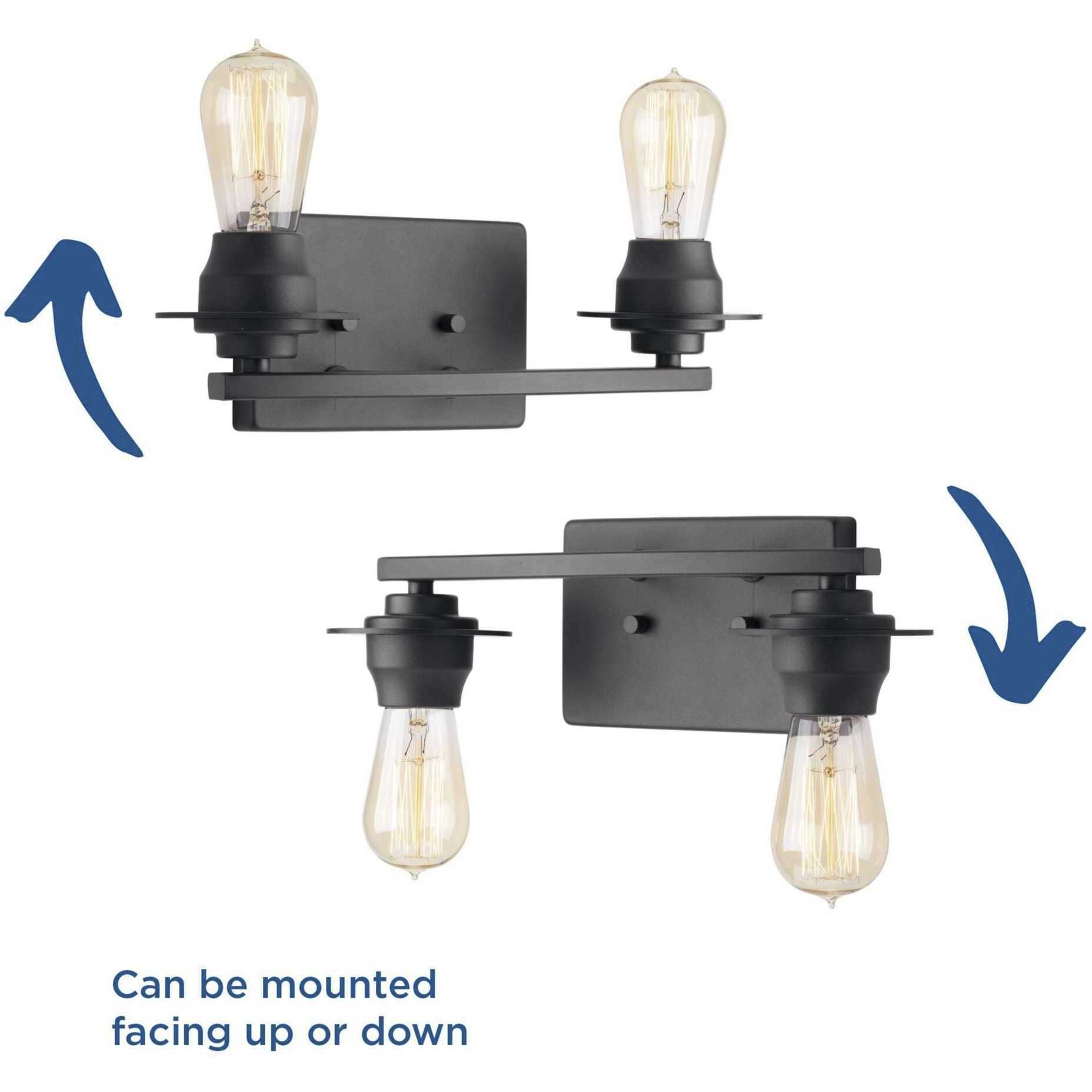 Debut 2 Light 14 inch Graphite Bath Vanity Wall Light, Design Series