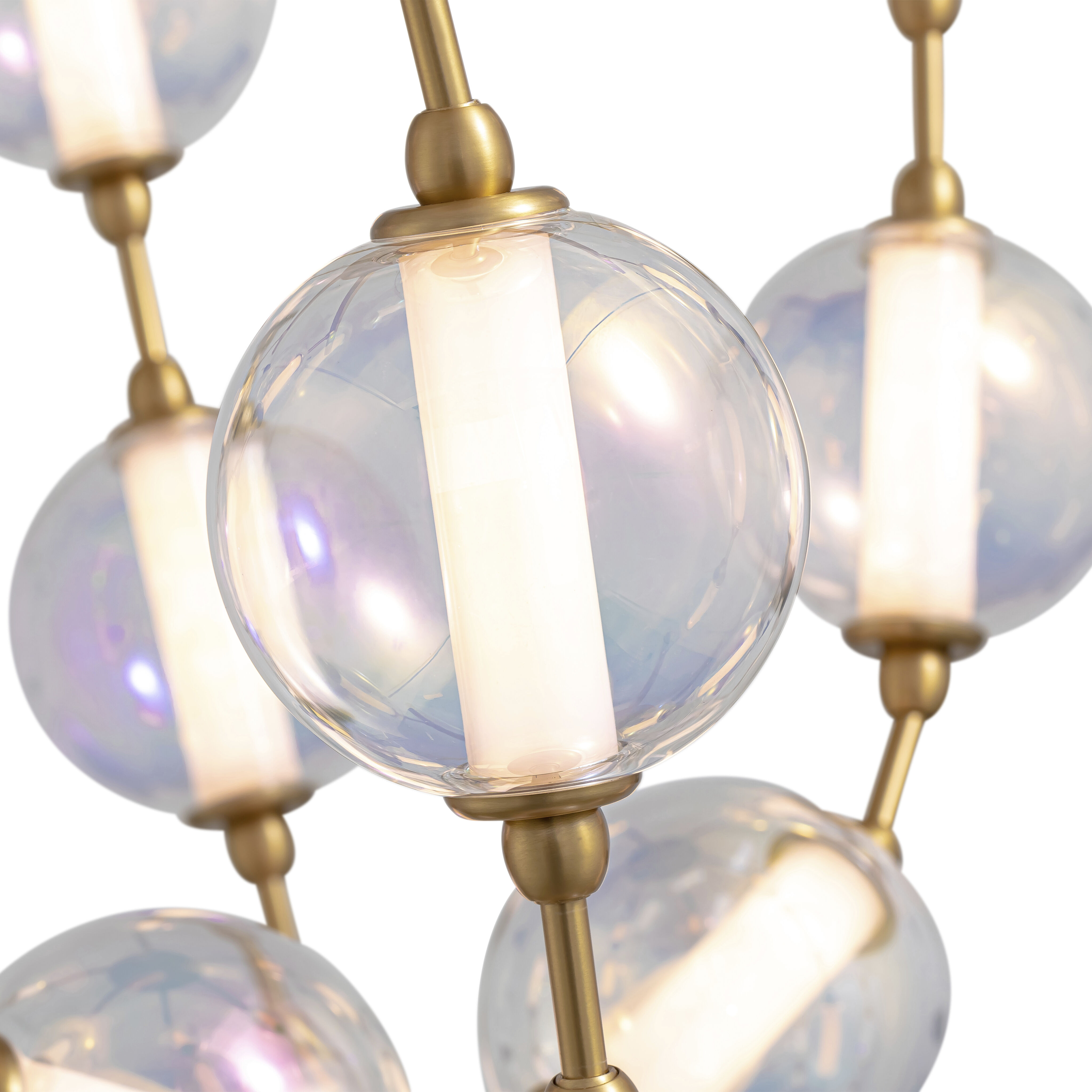 Pearla Pendant Ceiling Light in Brushed Champagne Brass