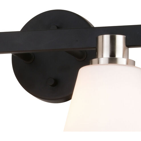 Vermont LED 32 inch Matte Black and Satin Nickel Bathroom Light Wall Light in 4