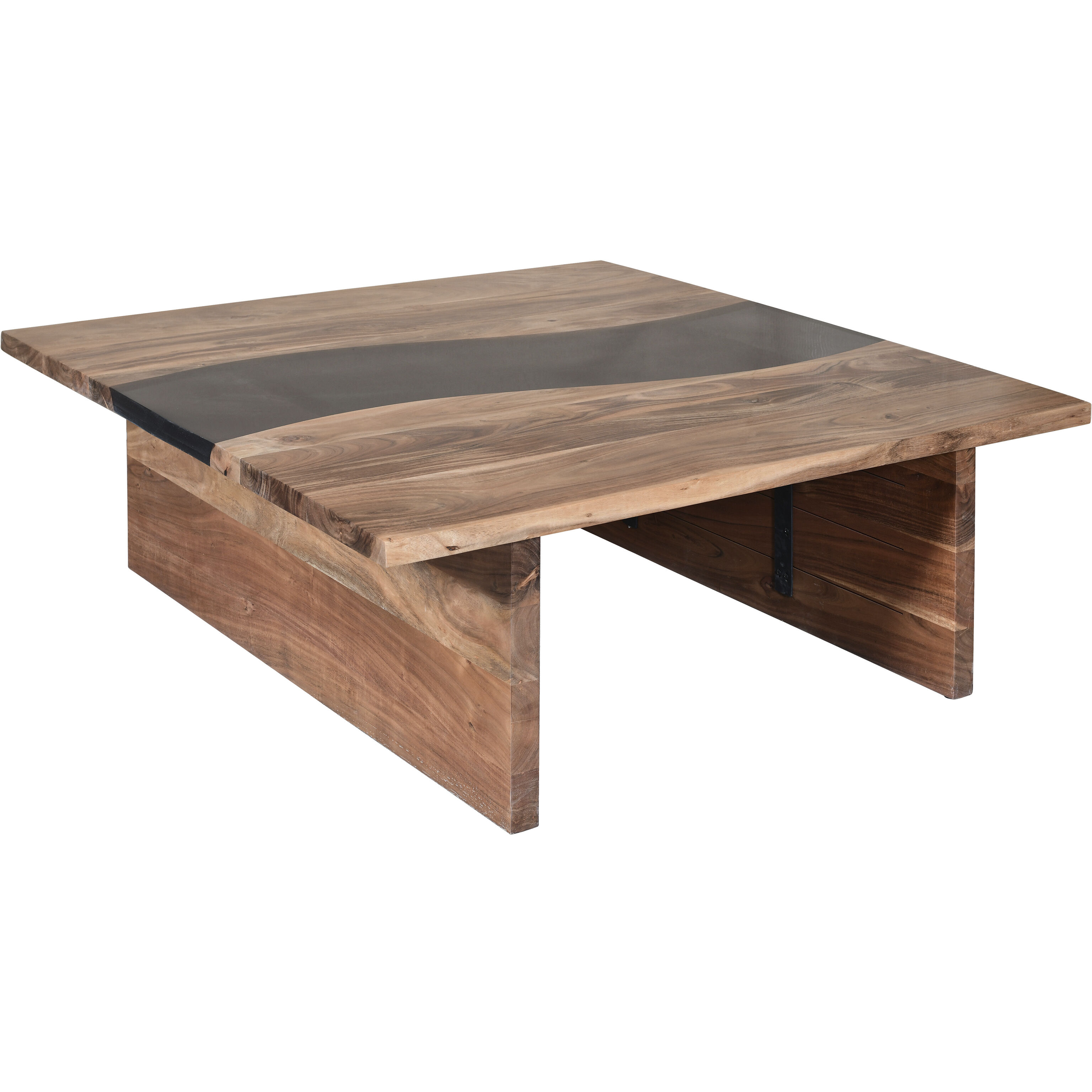 River Wood 48 X 48 inch Natural with Brown Coffee Table