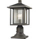 Aspen 1 Light 16.75 inch Oil Rubbed Bronze Outdoor Pier Mounted Fixture