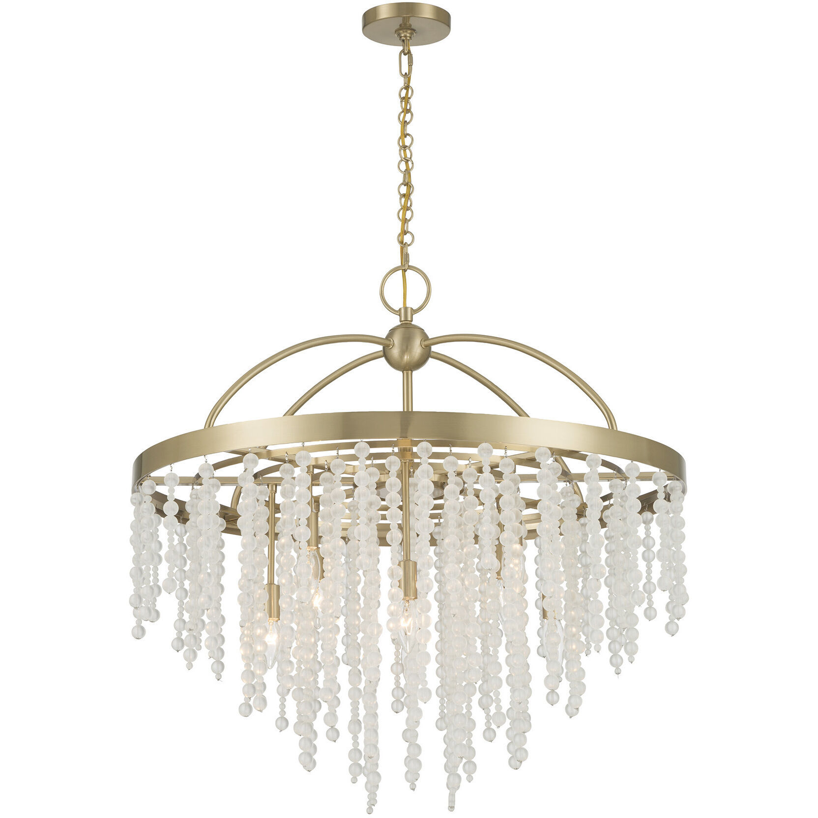 Jeanette 8 Light 30 inch Noble Brass Chandelier Ceiling Light