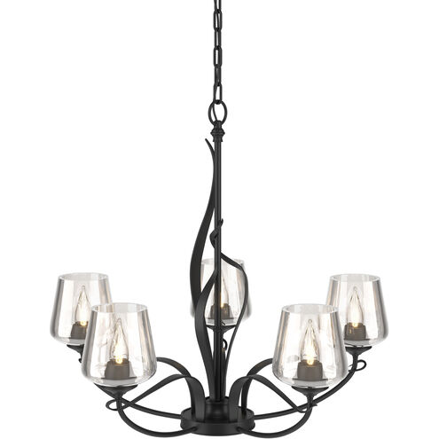 Flora 5 Light 26.7 inch Black Chandelier Ceiling Light in Clear