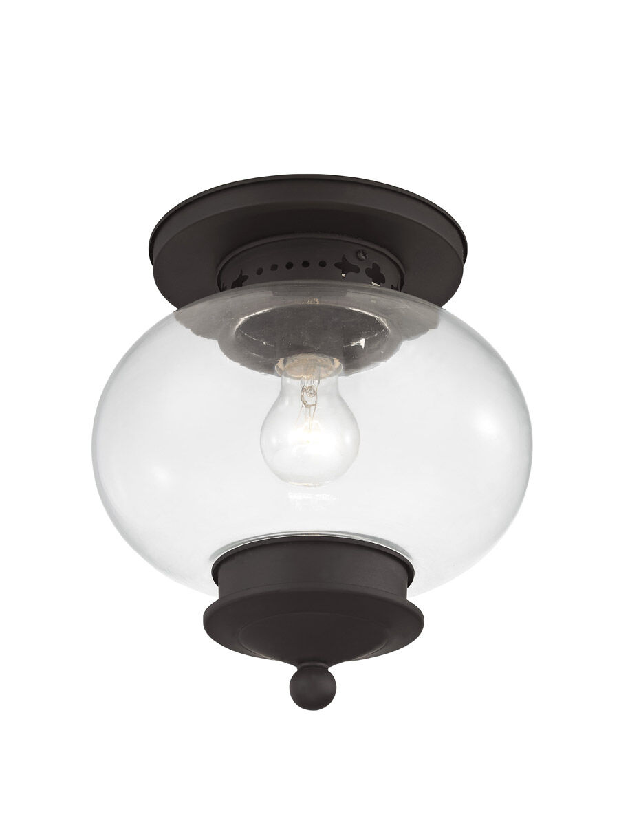 Harbor 1 Light 10 inch Bronze Semi-Flush Mount Ceiling Light
