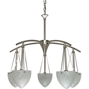 South Beach 5 Light 25 inch Brushed Nickel Chandelier Ceiling Light