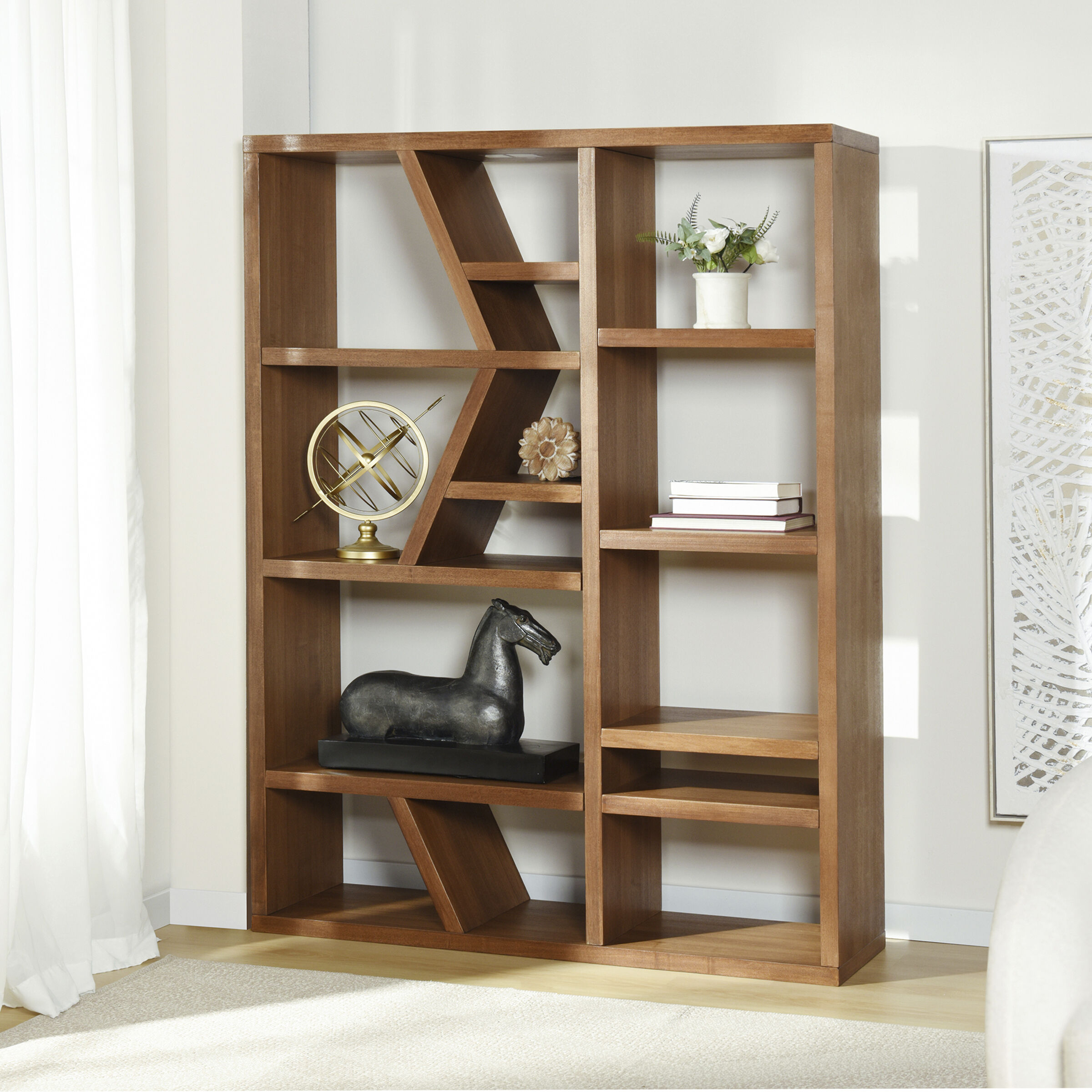 Winnona Amber Woodgrain Bookshelf