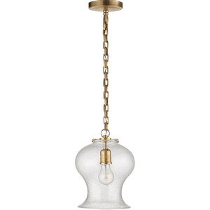 Visual Comfort Signature Collection Thomas O'Brien Katie 8 inch Hand-Rubbed Antique Brass Pendant Ceiling Light in Polished Nickel, Seeded Glass, Thomas O'Brien, Bell Jar, Seeded Glass  TOB5226PN/G1-SG - Open Box