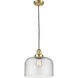 Franklin Restoration Bell 1 Light 12 inch Satin Gold Mini Pendant Ceiling Light in Incandescent, Seedy, Franklin Restoration