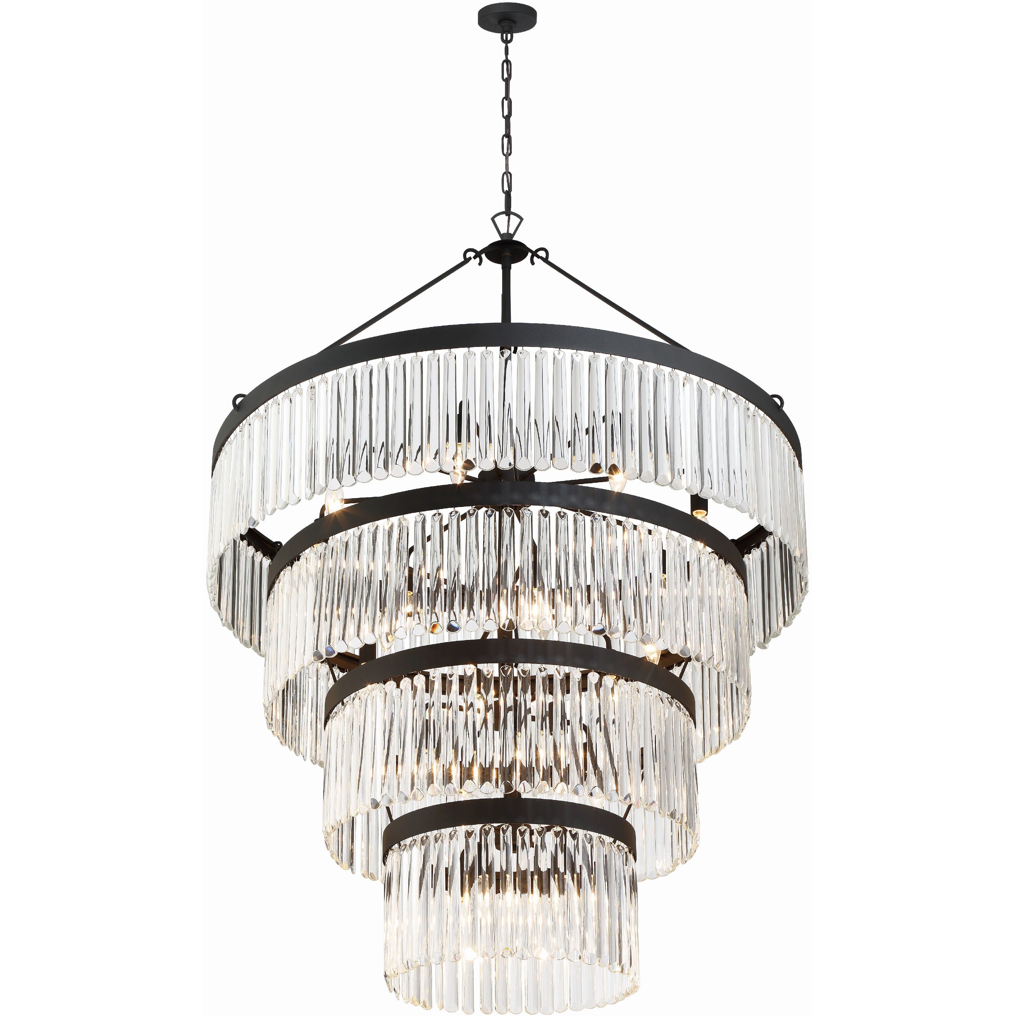 Emory 22 Light 40 inch Black Forged Chandelier Ceiling Light