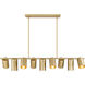 Lumina 9 Light 55 inch Modern Gold Linear Chandelier Ceiling Light