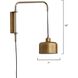 Jeno 21 inch 9.00 watt Satin Brass Swing Arm Wall Sconce Wall Light, Small