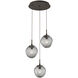 Aster LED LED Flat Bronze Chandelier Ceiling Light, Round Multi-Port