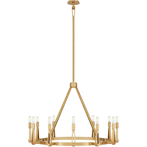 Thomas O'Brien Alpha 12 Light 38.75 inch Hand-Rubbed Antique Brass Chandelier Ceiling Light in (None), Grande