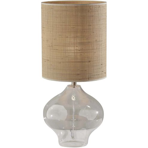 Emma 29 inch 100.00 watt Clear Glass / Steel Neck Table Lamp Portable Light, Large