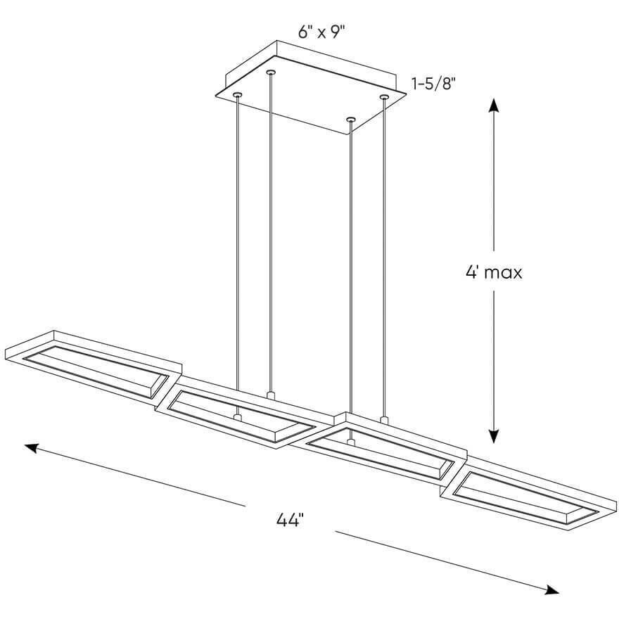 Geo LED 7 inch White Pendant Ceiling Light, Linear