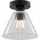 Dalton 1 Light 8 inch Matte Black Flush Mount Ceiling Light