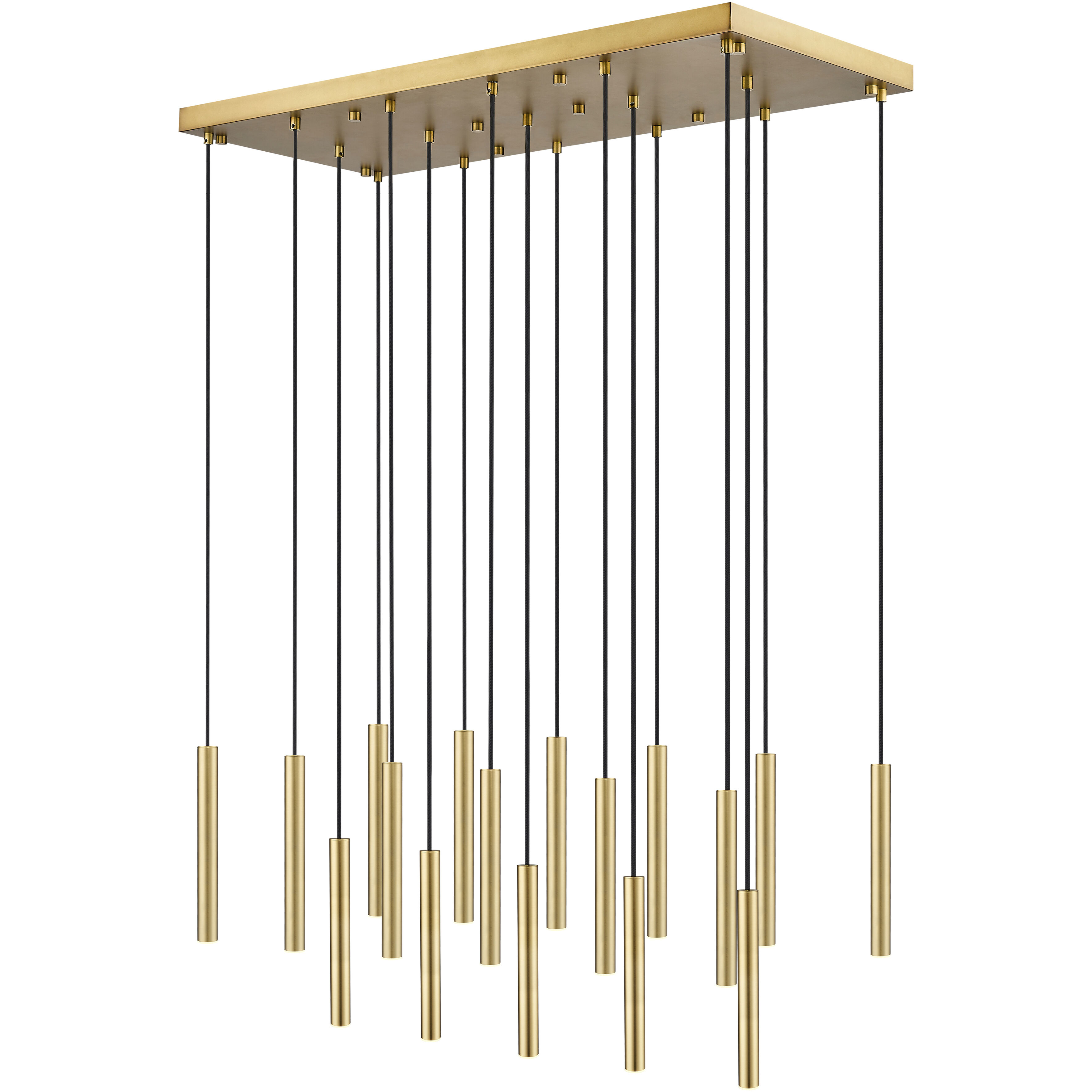 Forest Linear Chandelier Ceiling Light in Modern Gold