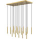 Forest Linear Chandelier Ceiling Light in Modern Gold