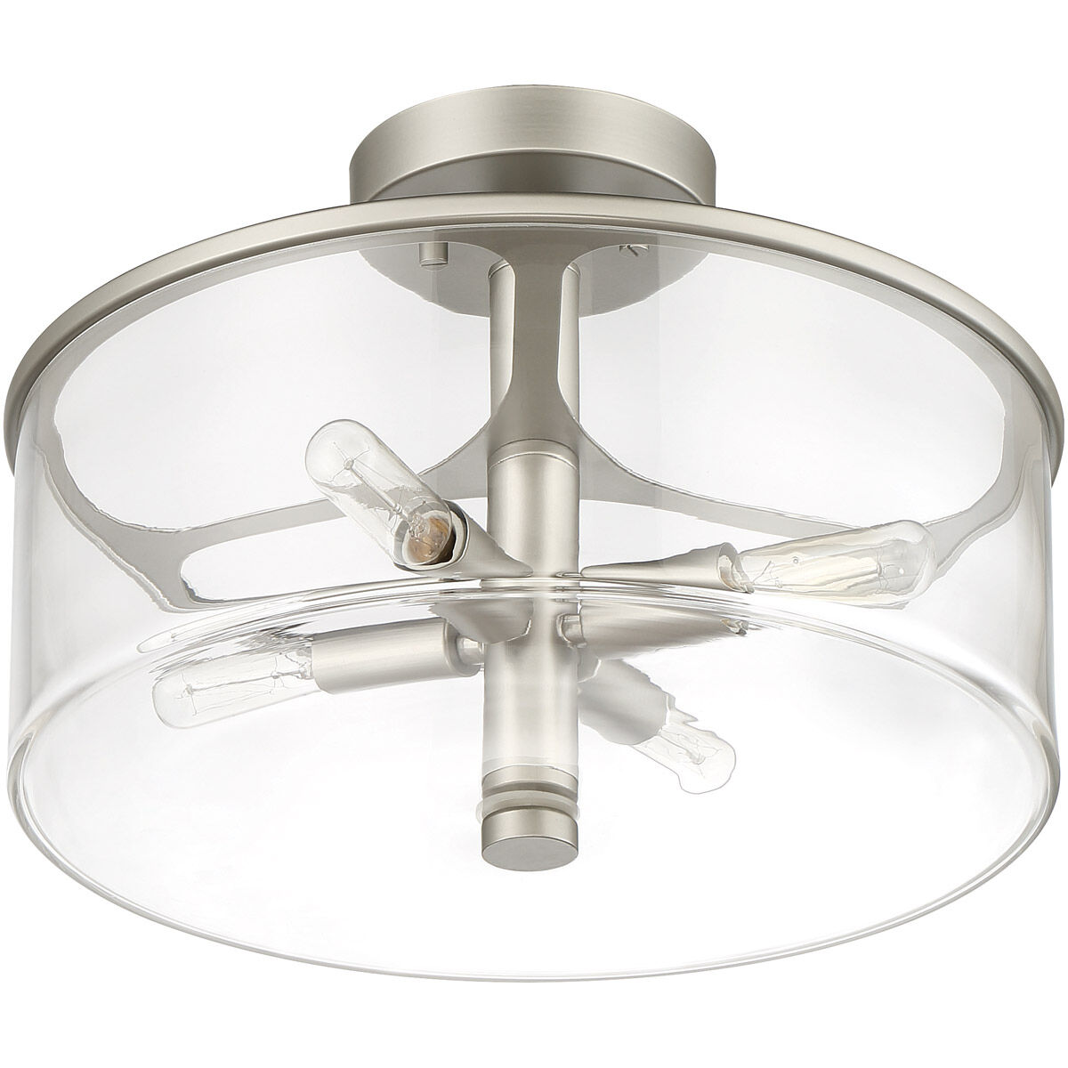 Hailie 4 Light 14 inch Satin Nickel Convertible Semi Flush Ceiling Light