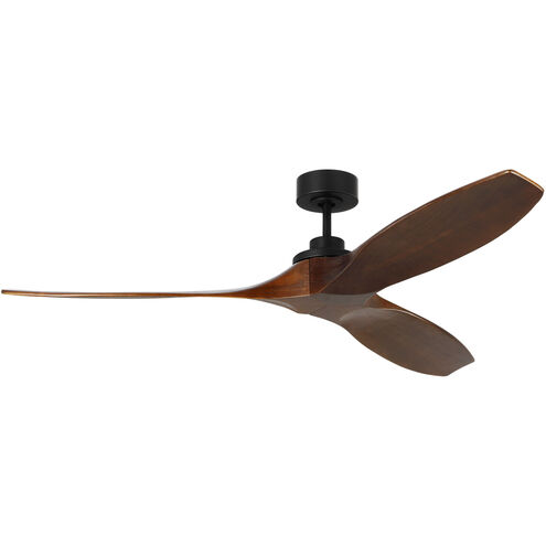 Collins 60 inch Midnight Black with Dark Walnut Blades Indoor/Outdoor Smart Ceiling Fan