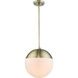 Dixon Pendant Ceiling Light in Aged Brass, Large