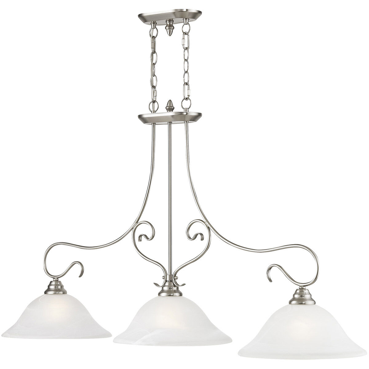 Coronado 3 Light 50 inch Brushed Nickel Island Ceiling Light