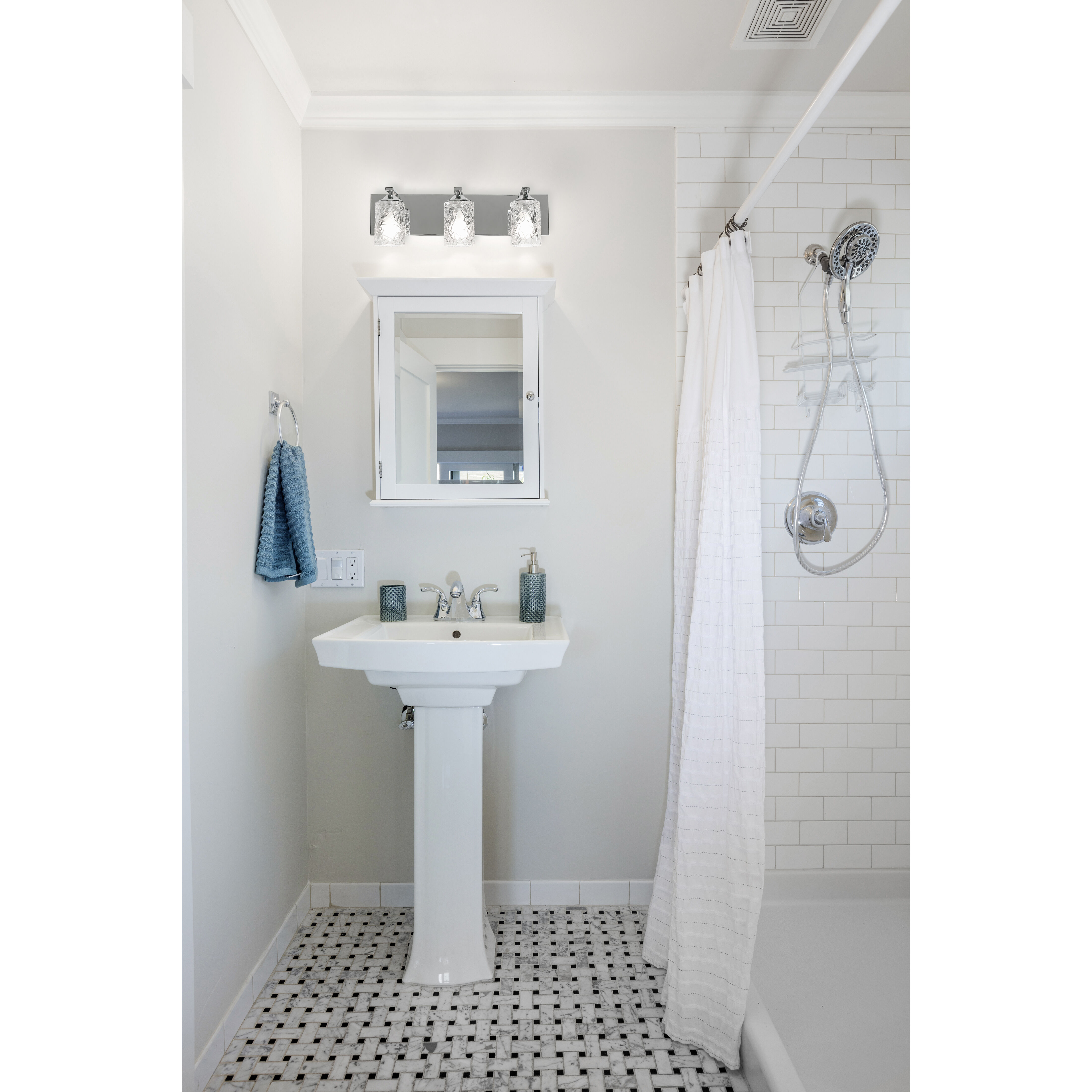 Annabel 3 Light 21 inch Polished Chrome Vanity Light Wall Light