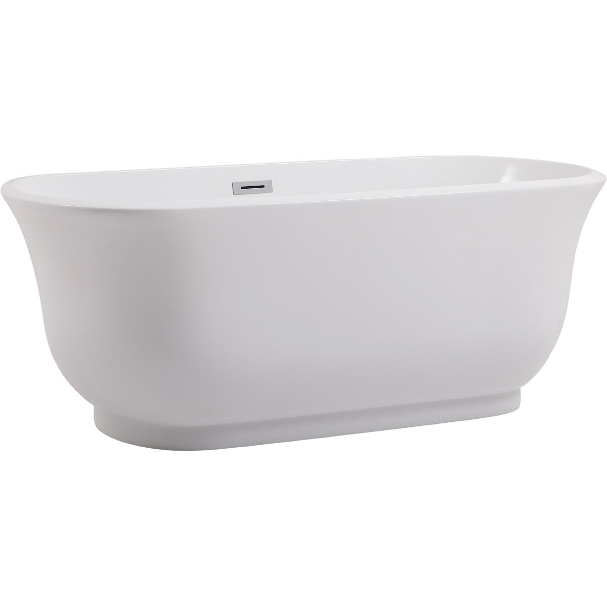 Coralie Glossy White and Chrome Bathtub