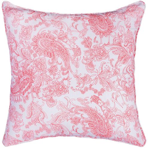 Rajasthan 20 X 6 inch White with Red Accent Pillow, Reversible