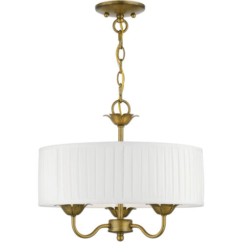 Edinburgh 3 Light 16 inch Antique Gold Leaf Pendant Chandelier Ceiling Light