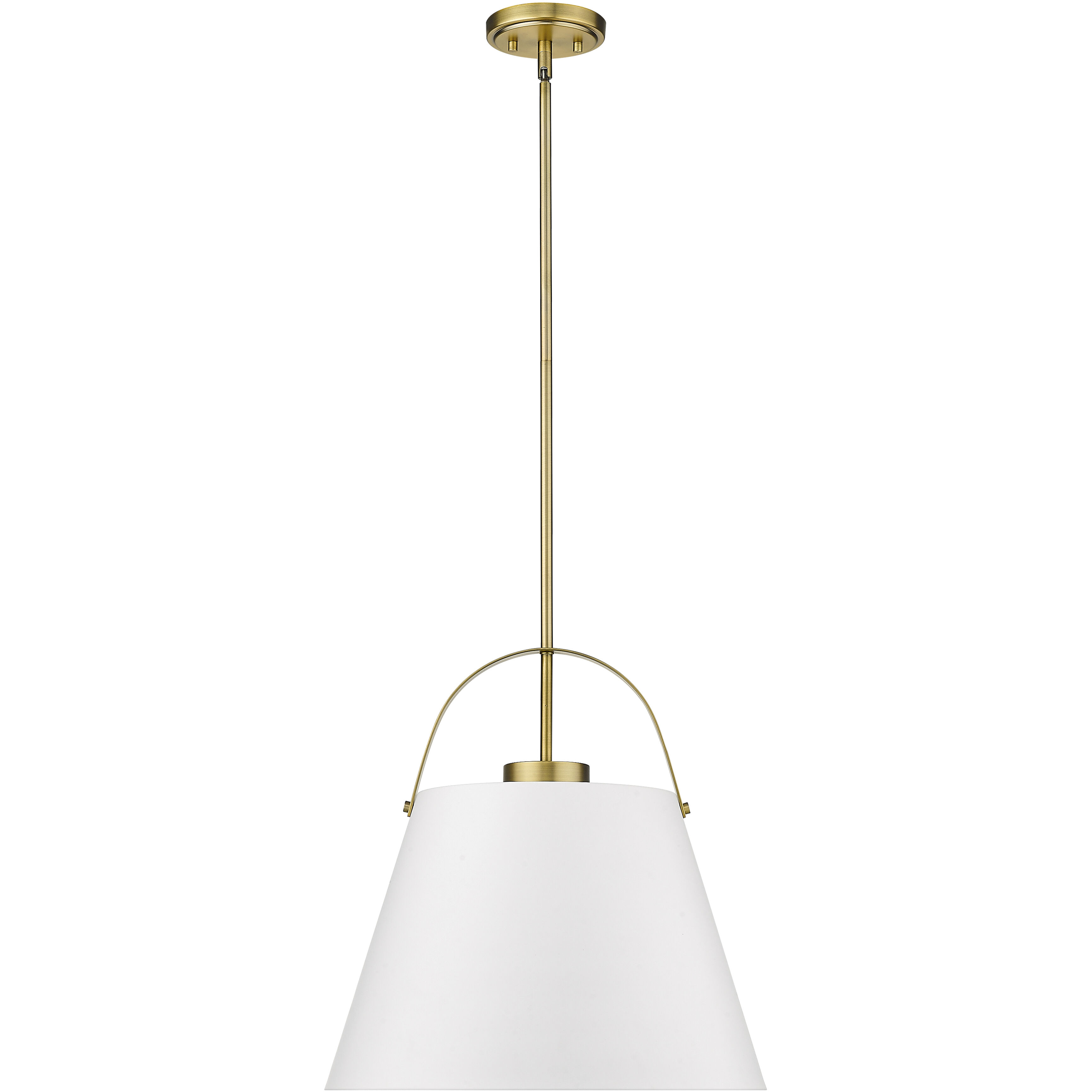 Z-Studio 1 Light 18 inch Matte White and Heritage Brass Pendant Ceiling Light