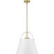 Z-Studio 1 Light 18 inch Matte White and Heritage Brass Pendant Ceiling Light