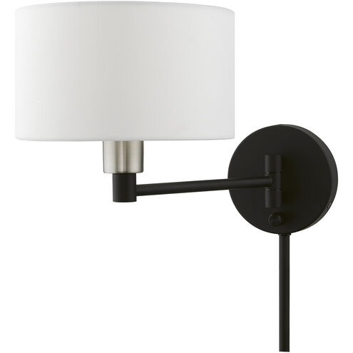 Allison 15 inch 60.00 watt Black with Brushed Nickel Accent Swing Arm Wall Lamp Wall Light